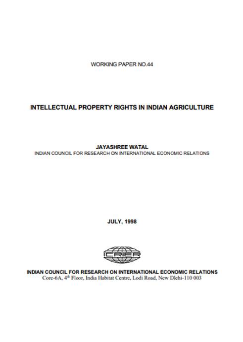 Intellectual Property Rights in Indian Agriculture