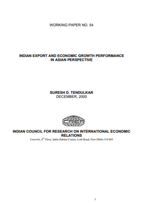 India’s Export Performance in Asian Perspective 1980-96