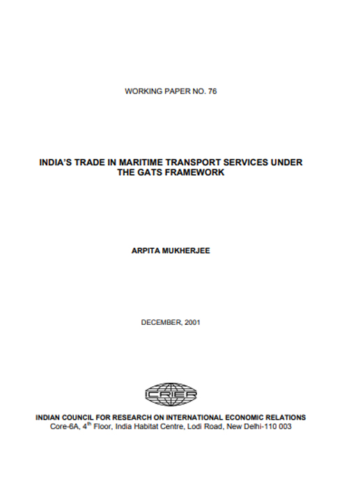 India’s Trade in Maritime Transport Services Under the GATS Framework