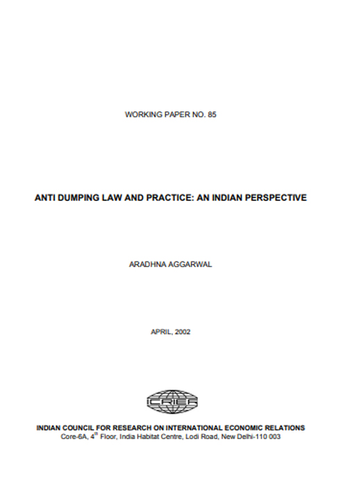 Anti dumping law and practice: an indian perspective