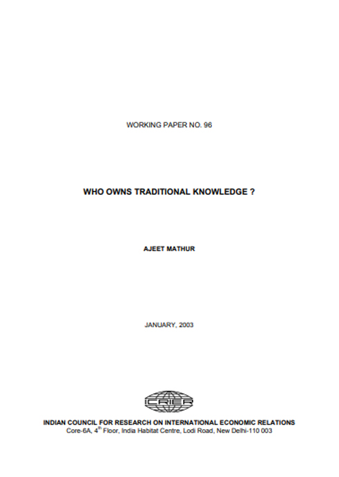 Who Owns Traditional Knowledge