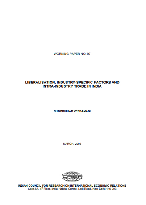 Liberalisation, Industry-Specific Factors and Intra-Industry Trade in India