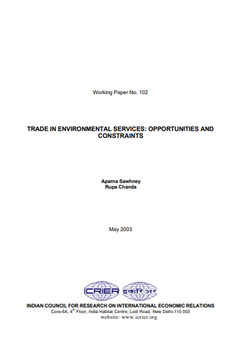 Trade in Environment services: opportunities and contraints