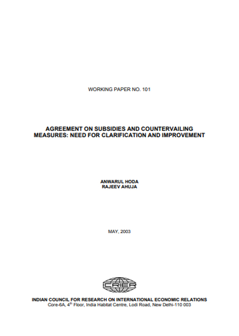 Agreement on subsides and countervailing measures: Need for clarification and improvement