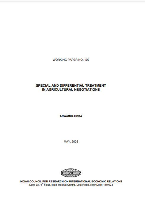 Special and differential treatment in agricultural negotiations