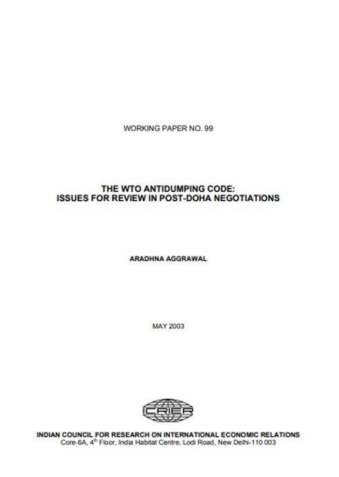 The WTO antidumping code: Issues for review in Post-Doha negotiations
