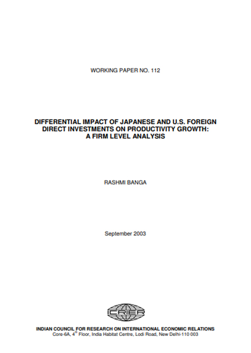 Differential impact of Japanese nd U.S. Foreign Direct Investments on Productivity Growth a firm level analysis