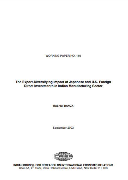 The Export-Diversifying Impact of U.S. Foreign direct Investments in Indian Manufacturing Sector