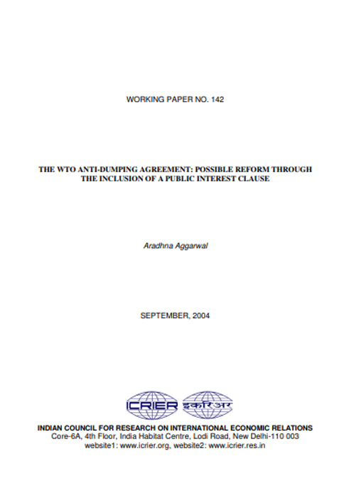 The WTO Anti-Dumping Agreement: Possible reform through the inclusion of a public intrest clause