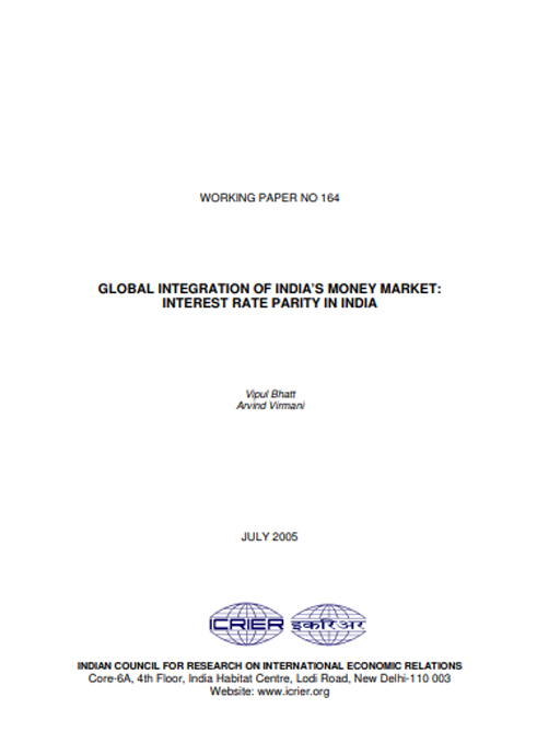 Integration of India’s Money Market : Intrest rate parity in India