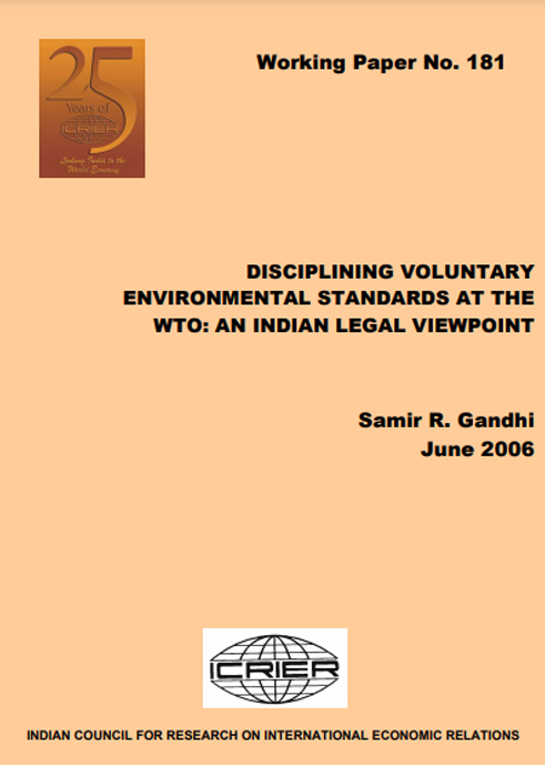 Disciplining Voluntary Environmental Standards at the WTO: An Indian Legal Viewpoint