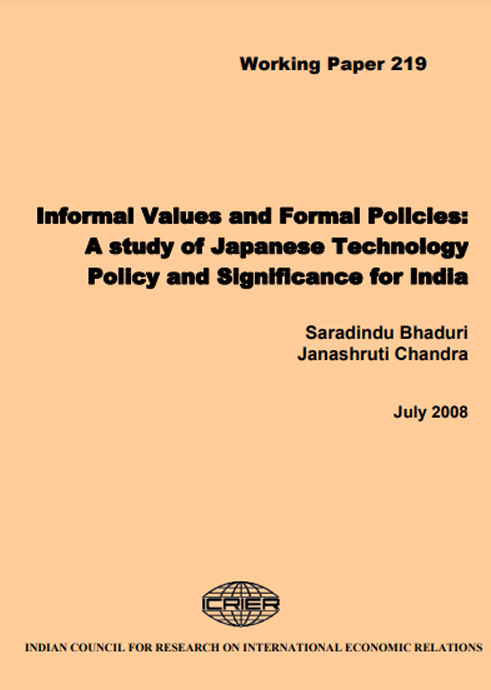 Informal Values and Formal Policies: A study of Japanese Technology Policy and Significance for India