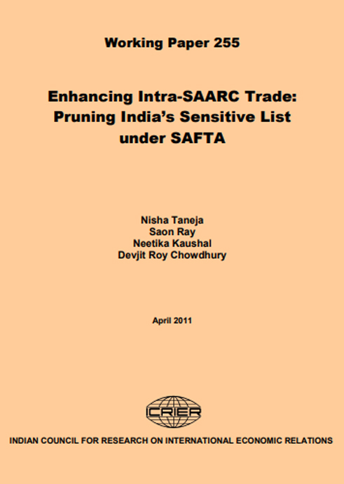 Enhancing Intra-SAARC Trade:Pruning India’s Sensitive List under SAFTA