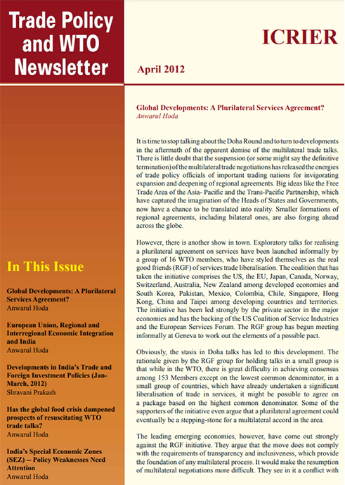 Trade Policy and WTO Newsletter (April 2012)