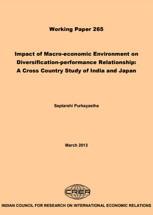 Impact of Macro-economic Environment on Diversification-performance Relationship: A Cross Country Study of India and Japan