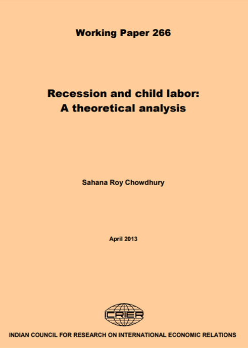Recession and child labor: A theoretical analysis