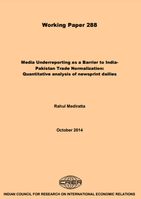 Media Underreporting as a Barrier to India-Pakistan Trade Normalization: Quantitative analysis of newsprint dailies