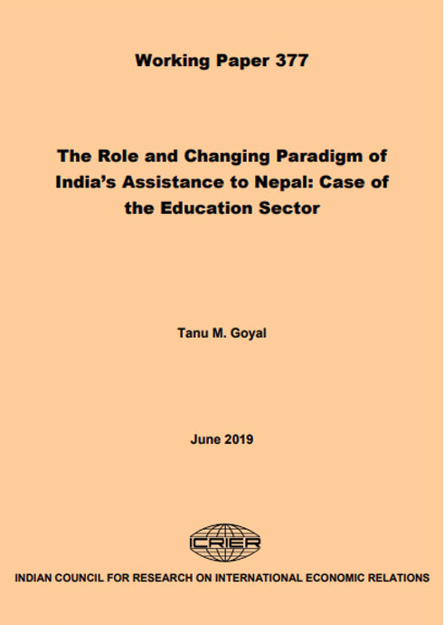 The Role and Changing Paradigm of India’s Assistance to Nepal: Case of the Education Sector