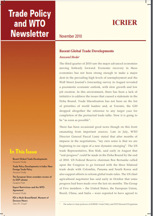Trade Policy and WTO Newsletter (November, 2010)