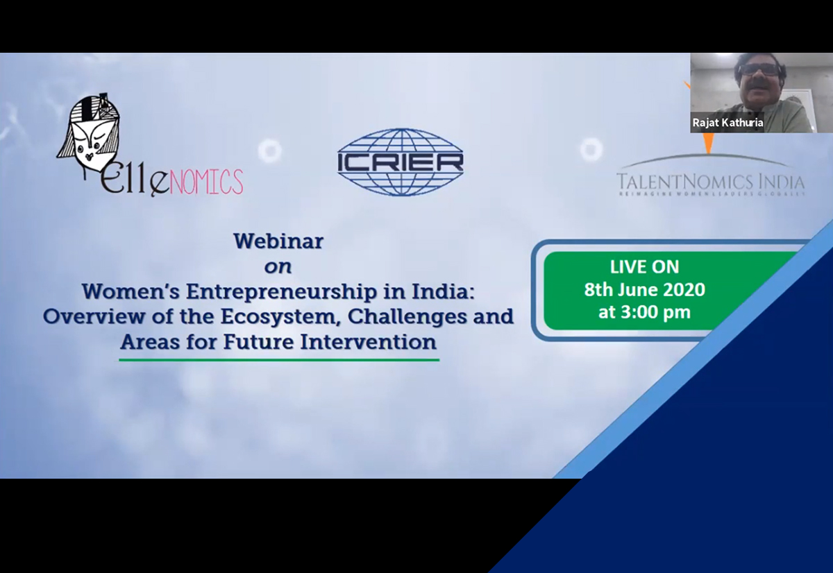 Webinar on Women’s Entrepreneurship in India: Overview of the Ecosystem, Challenges and Areas for Future Intervention