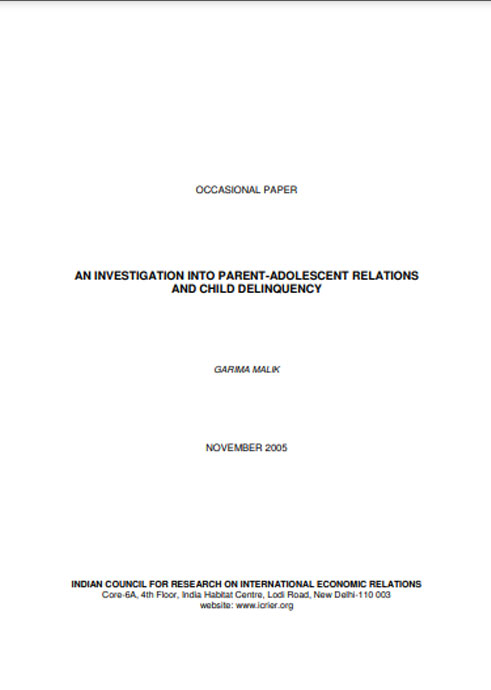 An Investigation into Parent-Adolescent Relations and Child Delinquency