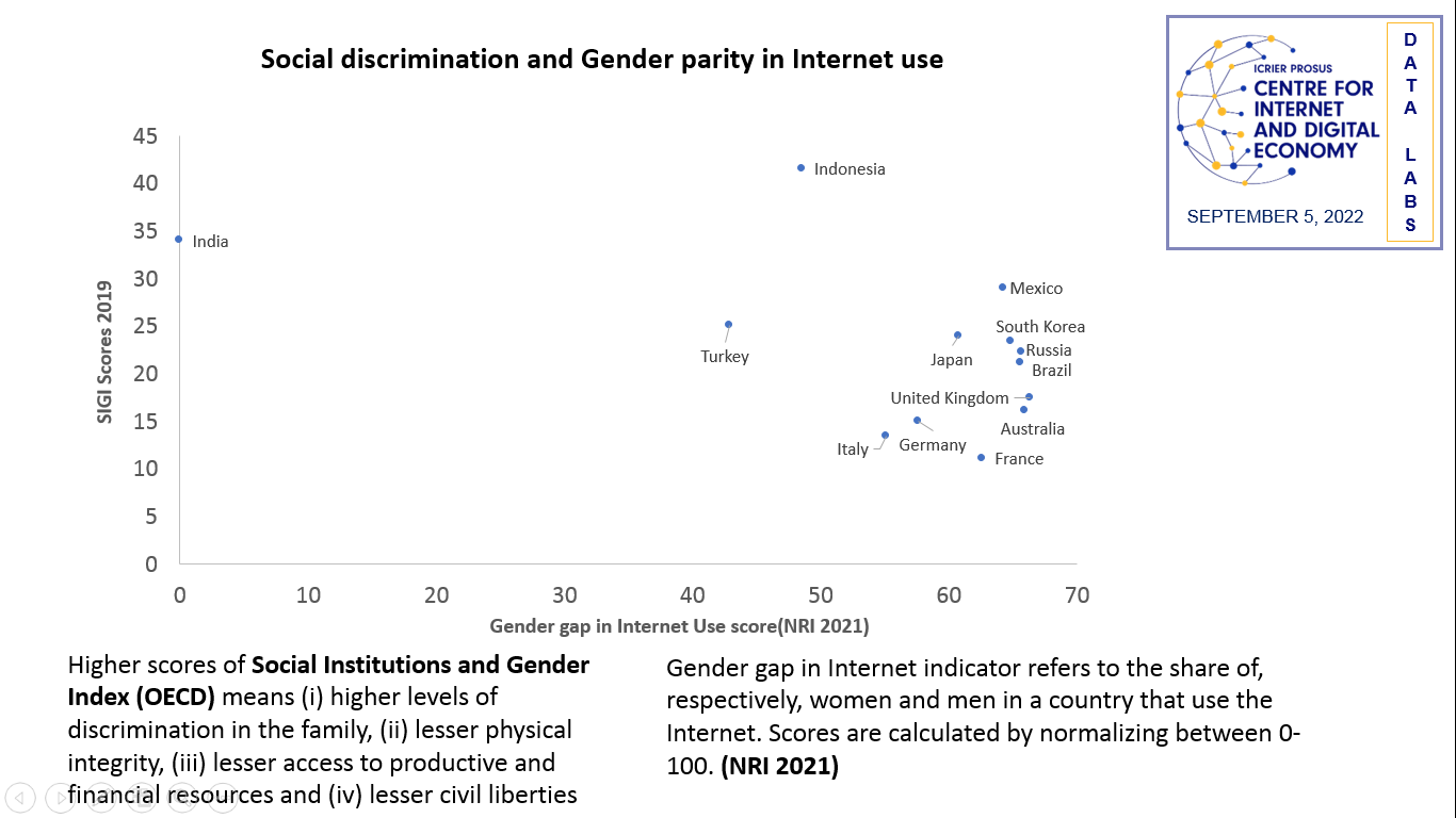 Social discrimination and Gender parity in Internet use